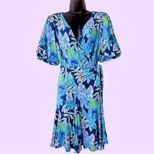 Lilly Pulitzer Wrap Dress • Macaw Blue • Tall Me About It